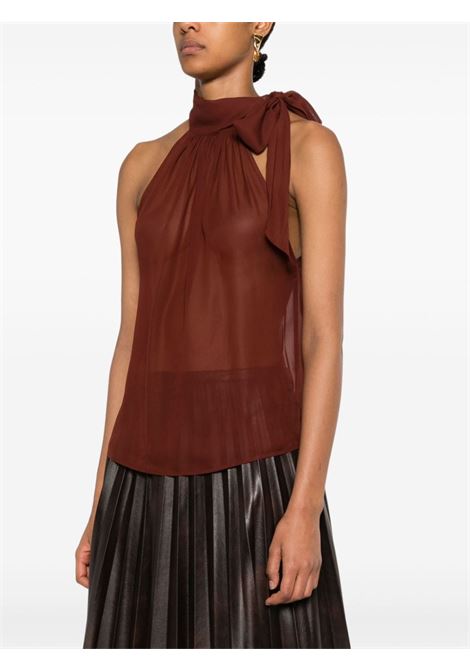 Brown halterneck top Philosophy by Lorenzo Serafini - women PHILOSOPHY DI LORENZO SERAFINI | 080157520106